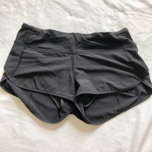 Black lululemon running shorts
